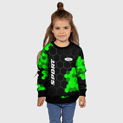 Свитшот детский Ford green sport hexagon, цвет: 3D-черный — фото 2