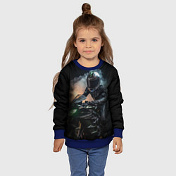 Свитшот детский Мотоциклист на мотоцикле, цвет: 3D-синий — фото 2