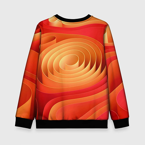 Детский свитшот Оранжевые объемные круги / 3D-Черный – фото 2