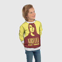 Свитшот детский Kurt Cobain Nirvana, цвет: 3D-белый — фото 2