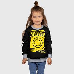 Свитшот детский Nirvana - смайлик, цвет: 3D-меланж — фото 2