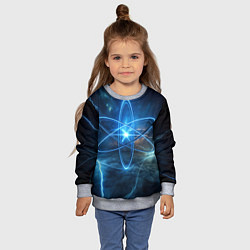 Свитшот детский Светящийся атом и молнии, цвет: 3D-меланж — фото 2