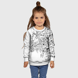 Свитшот детский Дудлы с хамелеоном, цвет: 3D-белый — фото 2