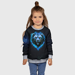 Свитшот детский Пылающая эмблема медведя, цвет: 3D-меланж — фото 2