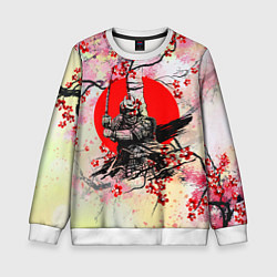 Свитшот детский Samurai v sakure, цвет: 3D-белый