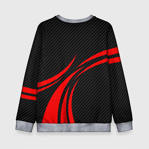 Детский свитшот GTR Nissan - Carbon and red / 3D-Меланж – фото 2