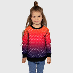 Свитшот детский Градиент оранжево-фиолетовый со звёздочками, цвет: 3D-черный — фото 2