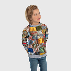 Свитшот детский Patchwork - ai art, цвет: 3D-меланж — фото 2