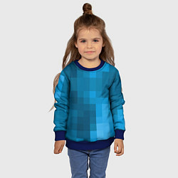 Свитшот детский Minecraft water cubes, цвет: 3D-синий — фото 2