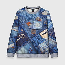 Свитшот детский Vanguard jeans patchwork - ai art, цвет: 3D-меланж