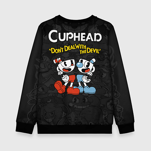 Детский свитшот Cuphead devil trident / 3D-Черный – фото 2