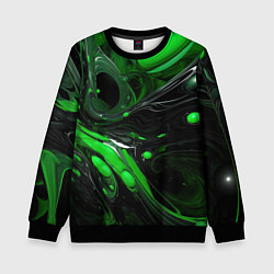 Свитшот детский Green dark abstract geometry style, цвет: 3D-черный