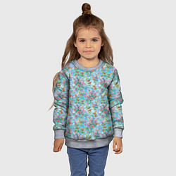 Свитшот детский Паттерн из сирени, цвет: 3D-меланж — фото 2