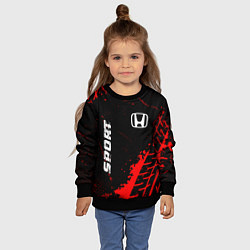 Свитшот детский Honda red sport tires, цвет: 3D-черный — фото 2