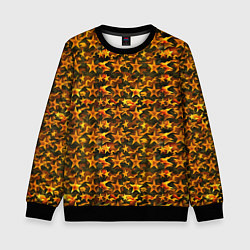 Детский свитшот Огненные звезды и камуфляж
