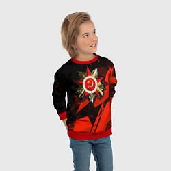 Свитшот детский Великая отечественная - красная абстракция, цвет: 3D-красный — фото 2