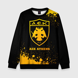 Свитшот детский AEK Athens - gold gradient, цвет: 3D-черный
