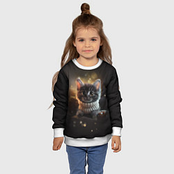 Свитшот детский Котенок в свитере - нейросеть, цвет: 3D-белый — фото 2