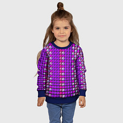 Свитшот детский Фиолетовые плитки, цвет: 3D-синий — фото 2