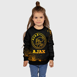 Свитшот детский Ajax - gold gradient, цвет: 3D-черный — фото 2