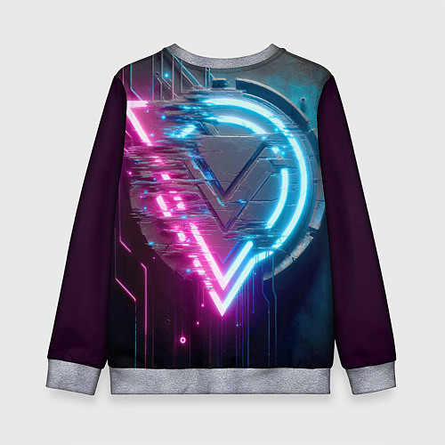 Детский свитшот Neon geometric abstraction - ai art / 3D-Меланж – фото 2