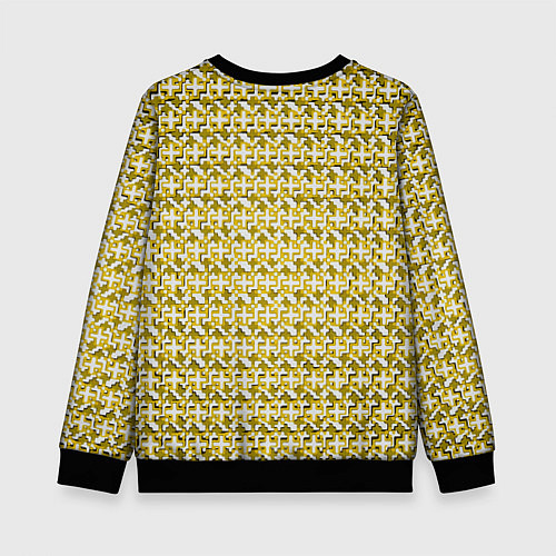 Детский свитшот Белые плюсики на жёлтом фоне / 3D-Черный – фото 2