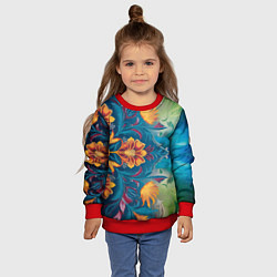 Свитшот детский Батик в традиционном индонезийском стиле, цвет: 3D-красный — фото 2