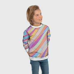 Свитшот детский Пастельная диагональ аниме, цвет: 3D-белый — фото 2