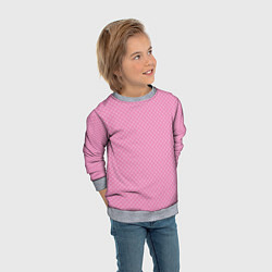 Свитшот детский Розовый паттерн сеточка, цвет: 3D-меланж — фото 2