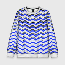 Детский свитшот Black and blue stripes on a white background