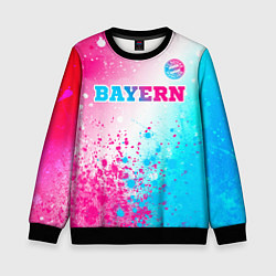 Свитшот детский Bayern neon gradient style посередине, цвет: 3D-черный