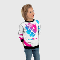 Свитшот детский West Ham neon gradient style, цвет: 3D-черный — фото 2