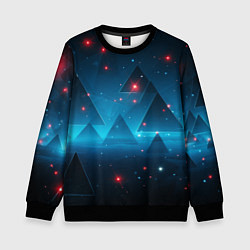 Свитшот детский Пирамиды в космосе абстракции, цвет: 3D-черный
