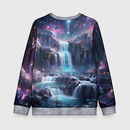 Детский свитшот Волшебный ночной водопад / 3D-Меланж – фото 2