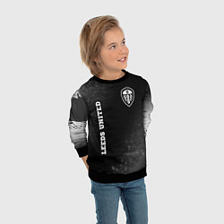 Свитшот детский Leeds United sport на темном фоне вертикально, цвет: 3D-черный — фото 2