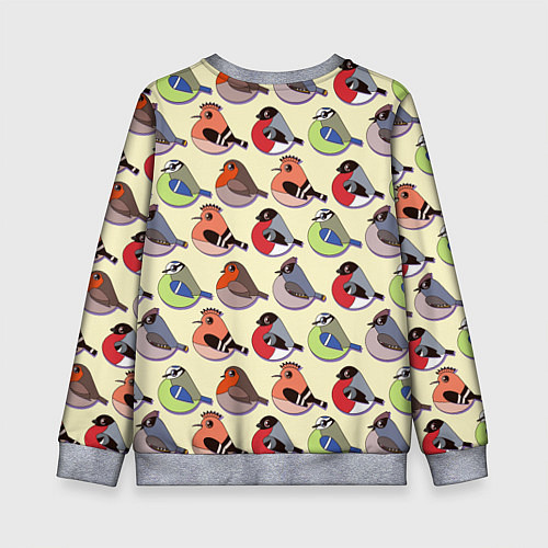 Детский свитшот Веселые птички / 3D-Меланж – фото 2