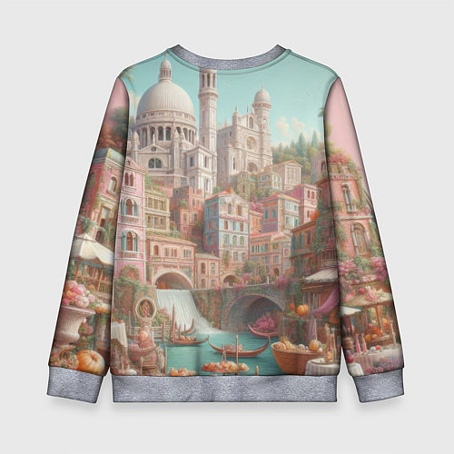 Детский свитшот Город в восточном стиле / 3D-Меланж – фото 2
