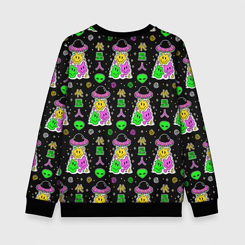 Детский свитшот Паттерн из НЛО / 3D-Черный – фото 2