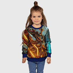 Свитшот детский Cyber armor - ai art, цвет: 3D-синий — фото 2