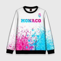 Свитшот детский Monaco neon gradient style посередине, цвет: 3D-черный