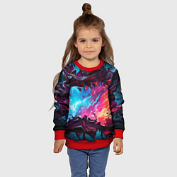 Свитшот детский Абстрактные краски во взрыве, цвет: 3D-красный — фото 2