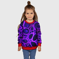 Свитшот детский Фиолетовы неоновые соты, цвет: 3D-красный — фото 2