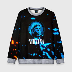 Свитшот детский Nirvana рок бенд краски, цвет: 3D-меланж