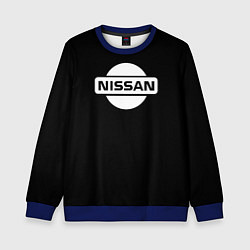 Свитшот детский Nissan logo white, цвет: 3D-синий