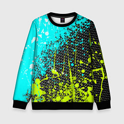 Свитшот детский Брызги красок с геометрией, цвет: 3D-черный
