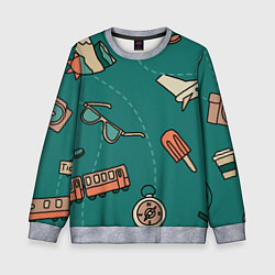 Детский свитшот Предметы для путешествий, транспорт