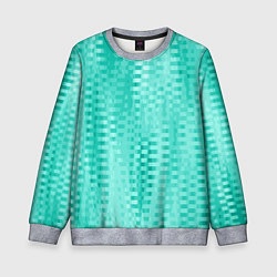Свитшот детский Светлый бирюзовый абстрактный полосочки, цвет: 3D-меланж