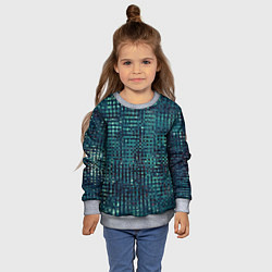 Свитшот детский Сине-бирюзовый абстрактный, цвет: 3D-меланж — фото 2