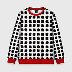 Свитшот детский Лаконичные мазки квадраты, цвет: 3D-красный