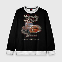 Свитшот детский Хот-род в стиле rat Gasoline Bandit, цвет: 3D-белый